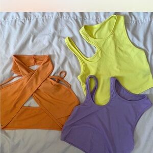 Vibrant Tank Top Trio - Yellow, Orange, Purple